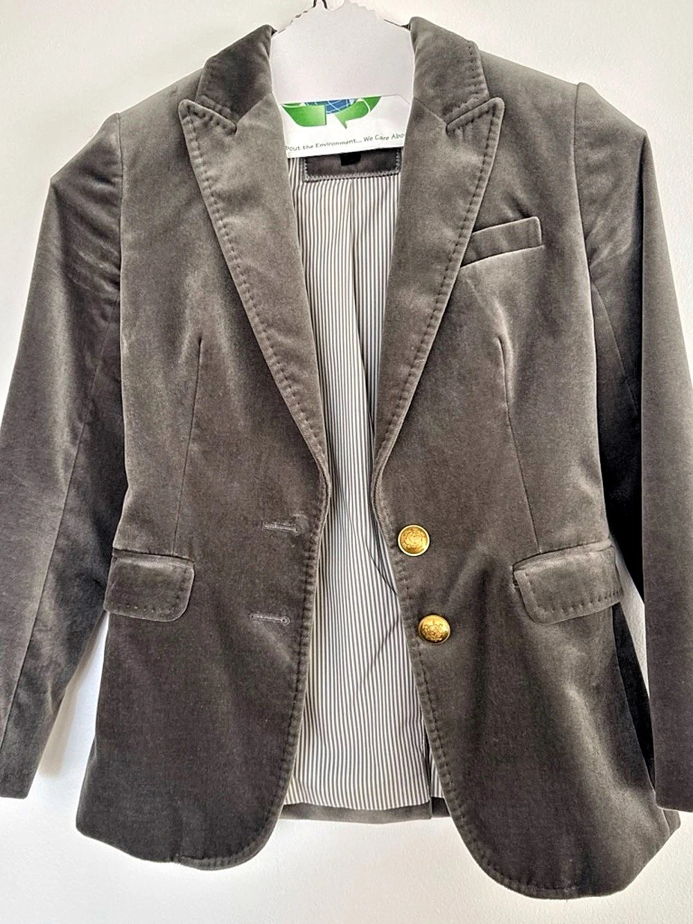 J Crew Gray Blazer Gold-Tone Buttons